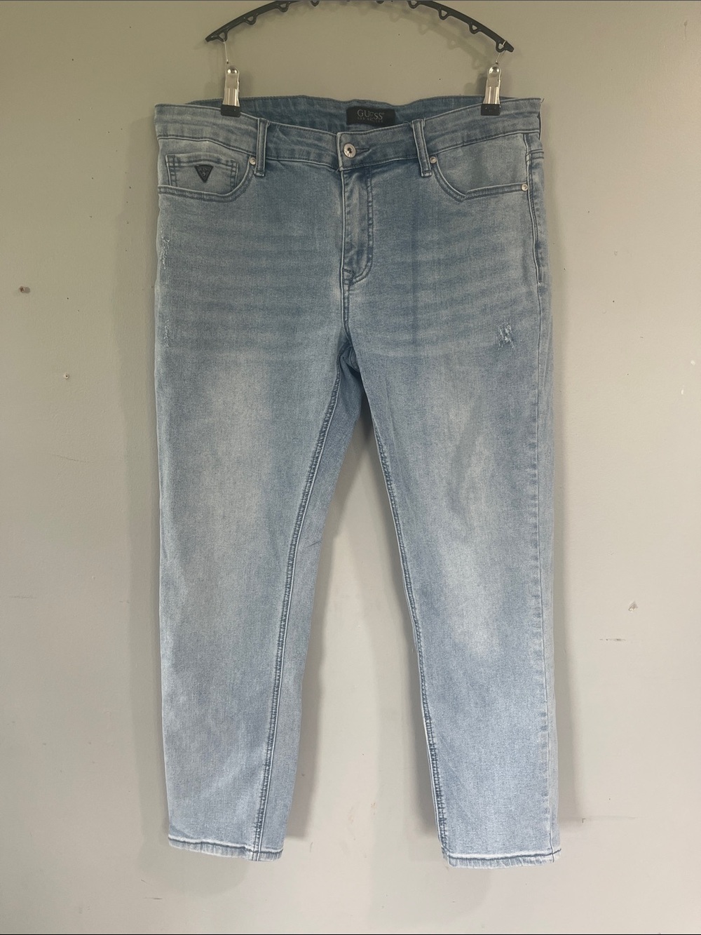 GUESS Light Wash Slim Straight Jeans 36x30